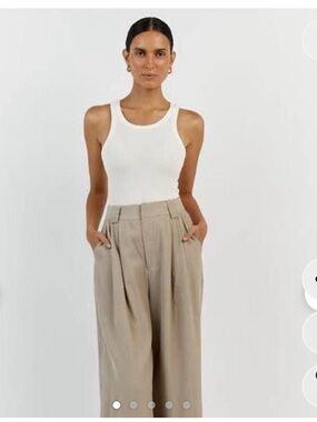 Zander Taupe Wide Leg Pants, Size US 6